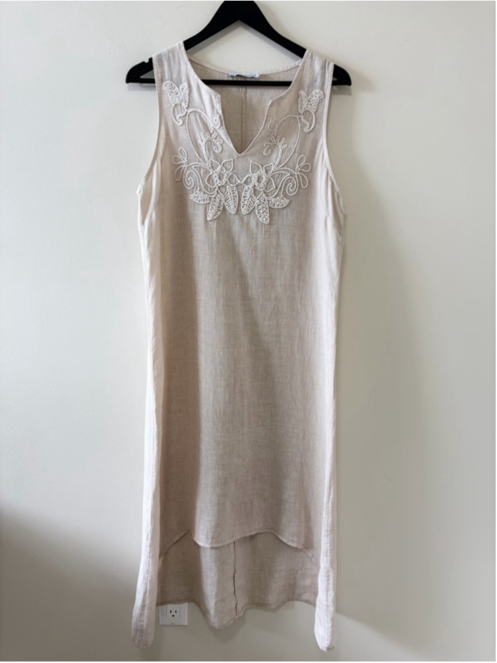 TEMPO PARIS BOHO BREEZE 100% LINEN made in Italy DRESS Size M